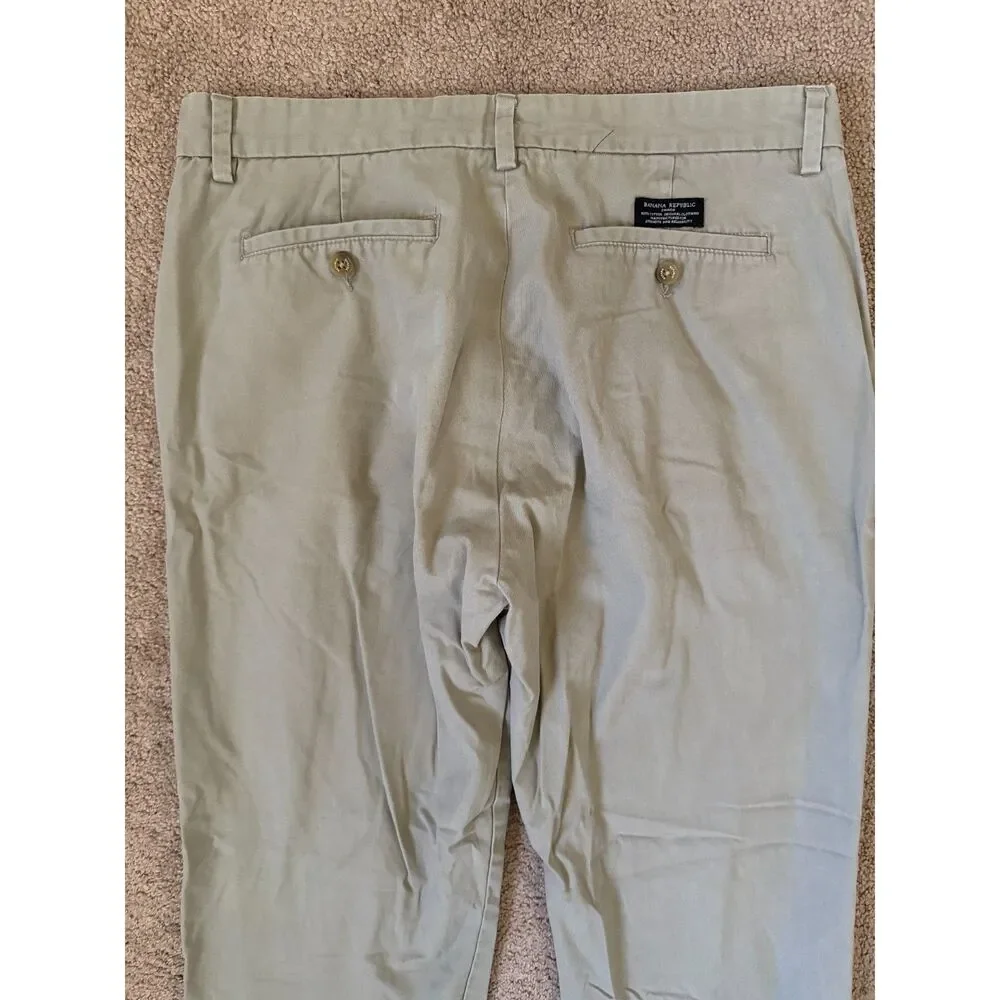 Banana Republic Emerson Men’s Chino Pants 34x32 Khaki 100% Cotton